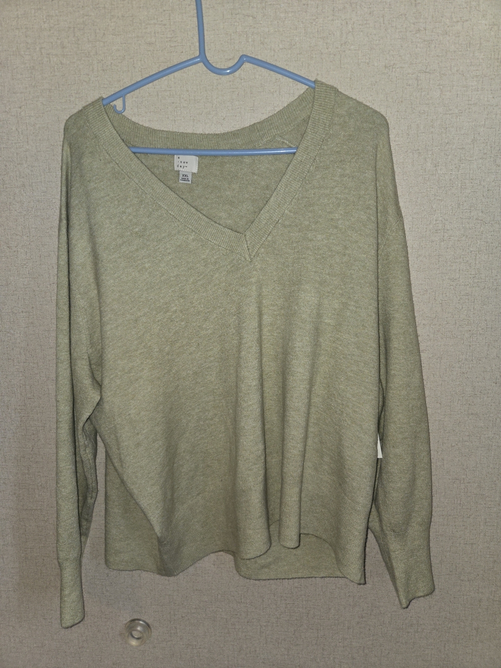 a new day Sage Green V-Neck Women's Sweater